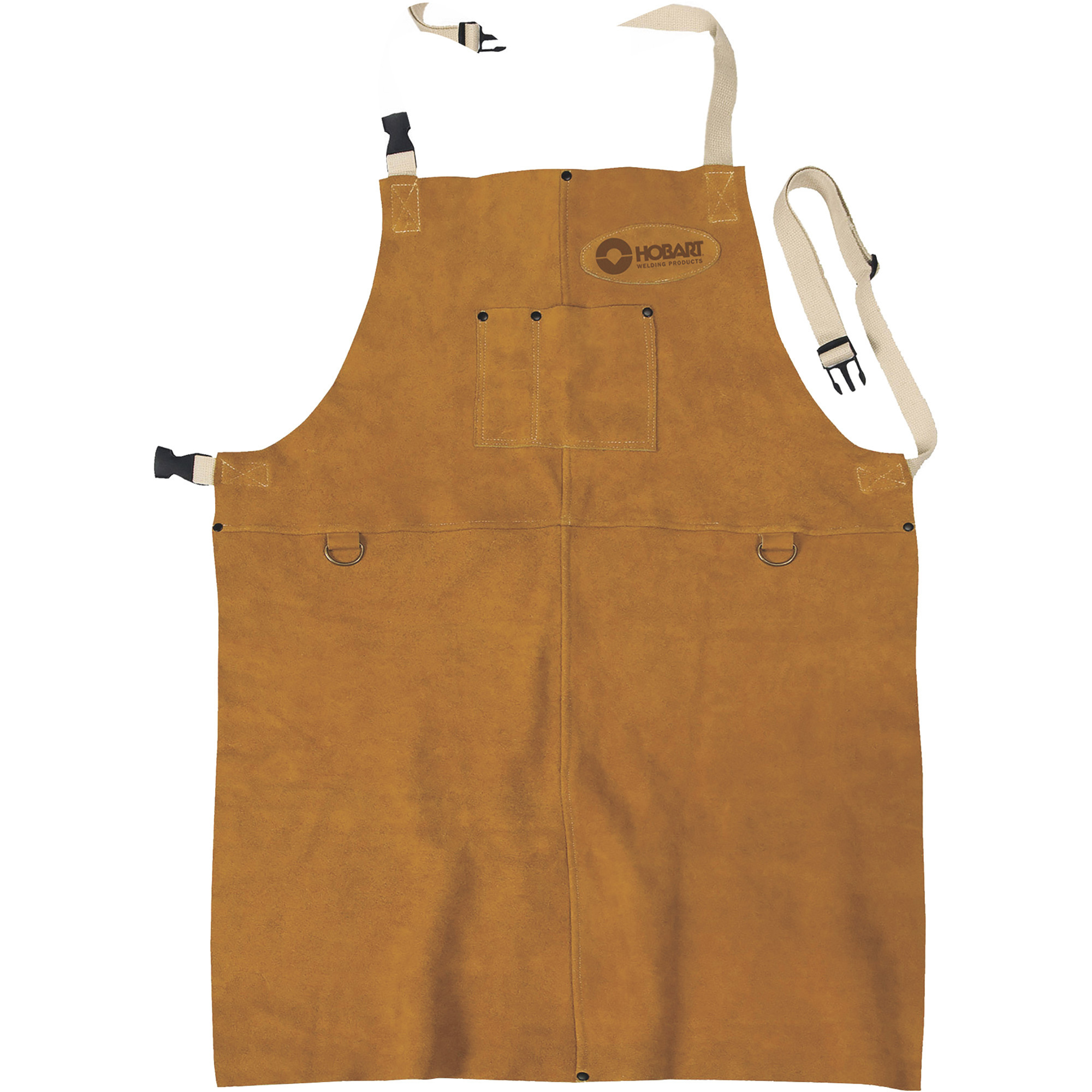Hobart Welding Apron, Leather, Brown, One Size Fits Most, Model# 770548
